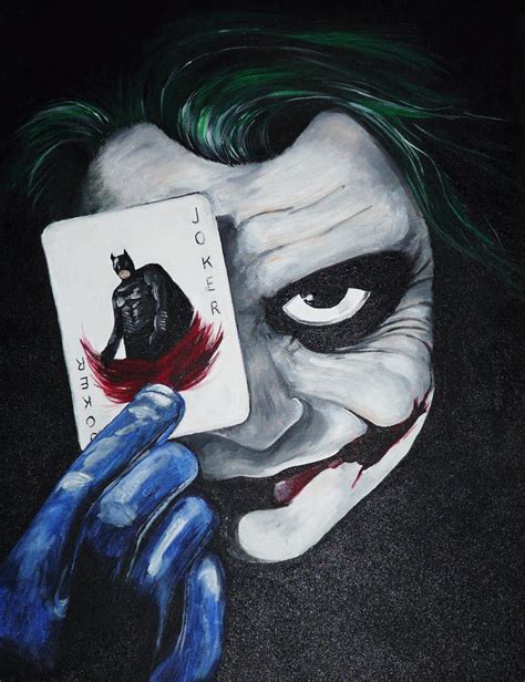 joker holding card drawing